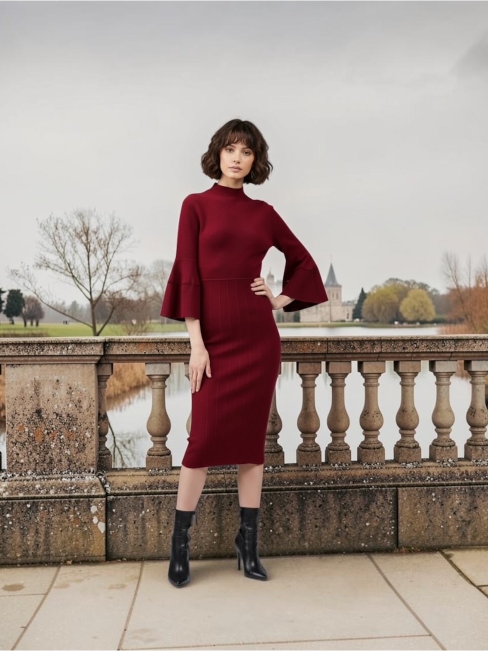 NWT Lela Rose Bell Sleeve Dress Size XL $1295